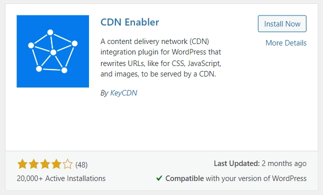 CDN Enabler plugin for wordpress website