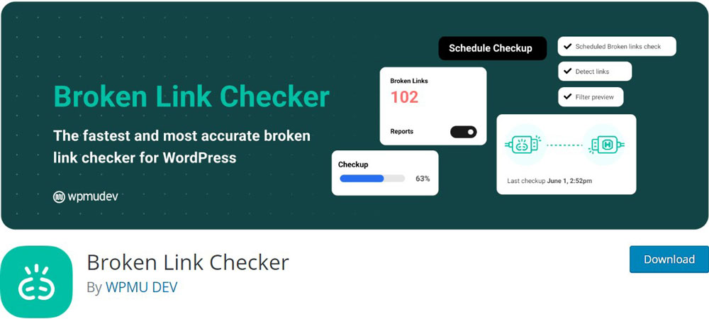 Broken link checker plugin